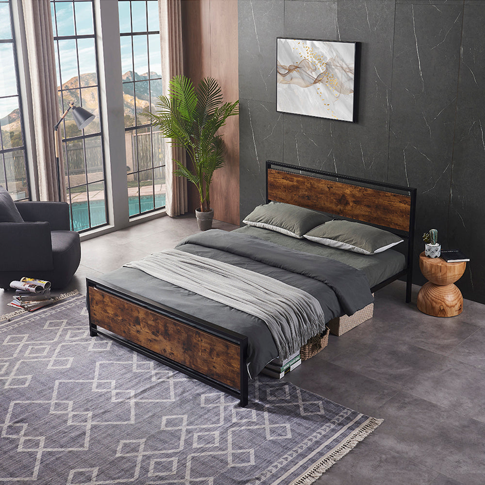 Sturdy Black Modern Twin Size Metal Bed Frame