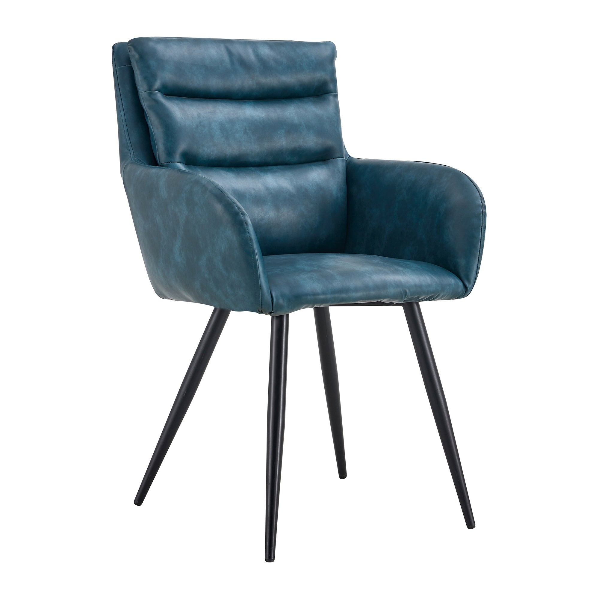 Modern Blue PU Leather Office Chairs, Set of 2