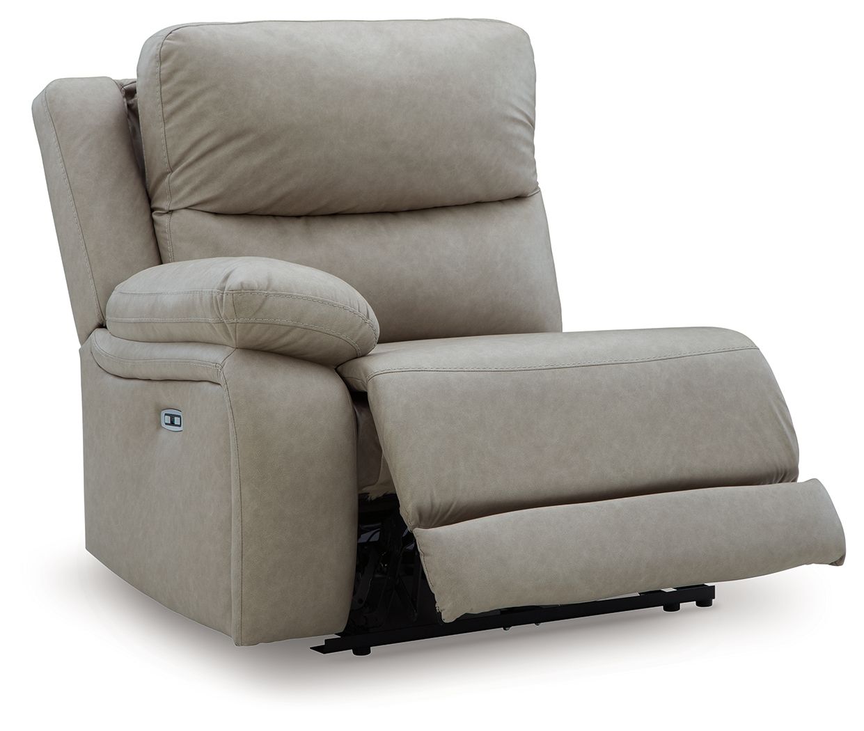 Pebble fabric power wall recliner chair with padded headrest and armrests