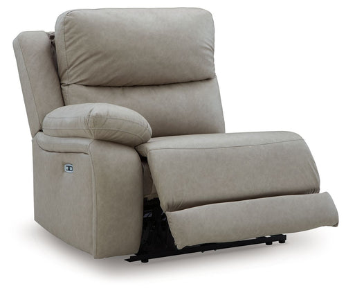 Pebble fabric power wall recliner chair with padded headrest and armrests