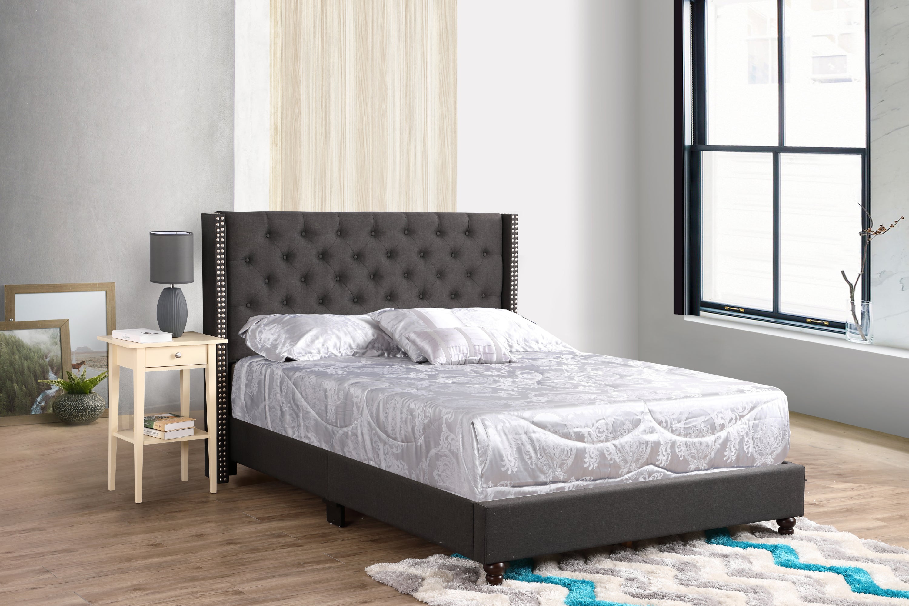 Elegant Transitional Full Upholstered Bed - Modern Style & Comfort