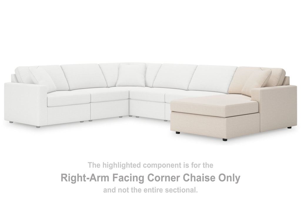Raf corner chaise sectional with right-facing chaise and multiple back cushions