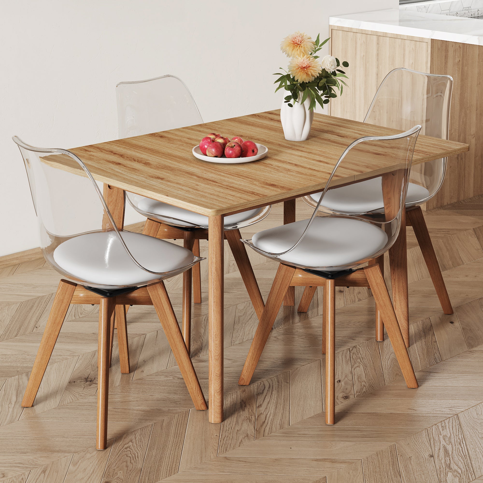 Foldable Computer Desk w/ 4 Chairs - ZD-1545 C-1162