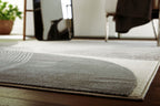 Winderburg rug corner with wavy stripes in dark gray and light gray