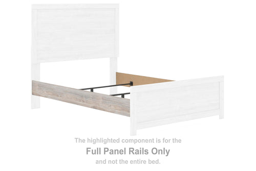 Gray wood full panel bed rails with vertical panel design