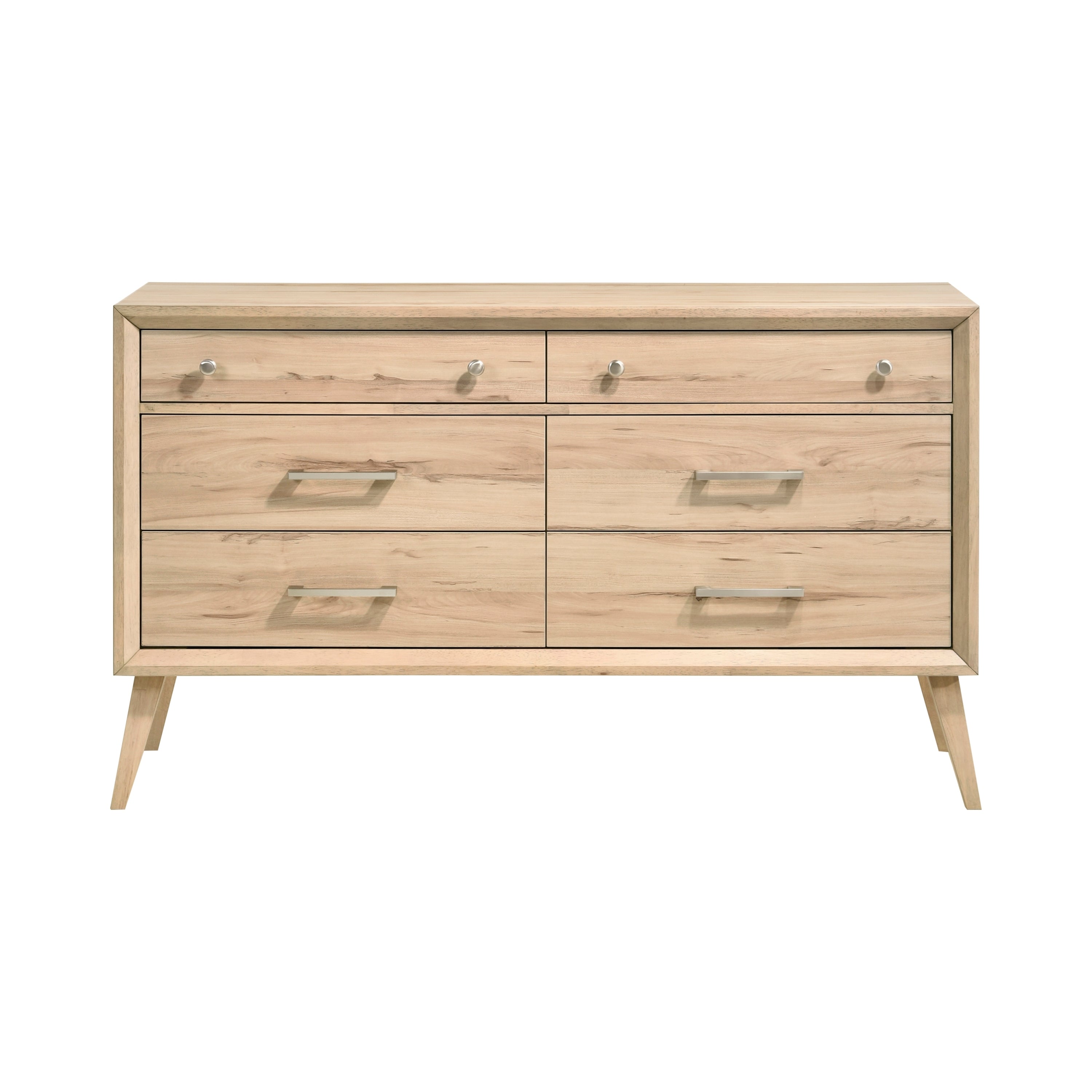 Mid-Century Modern 6-Drawer Oak Dresser - Classic Style