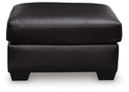 Glennbre ottoman dark upholstered bench, rounded top, double stitching, short legs