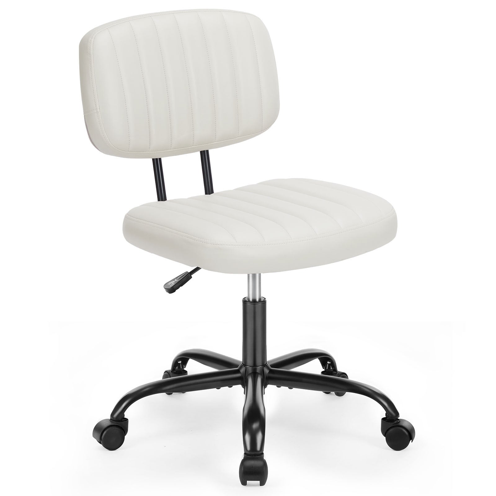 Low Back Task Chair, PU Leather- White