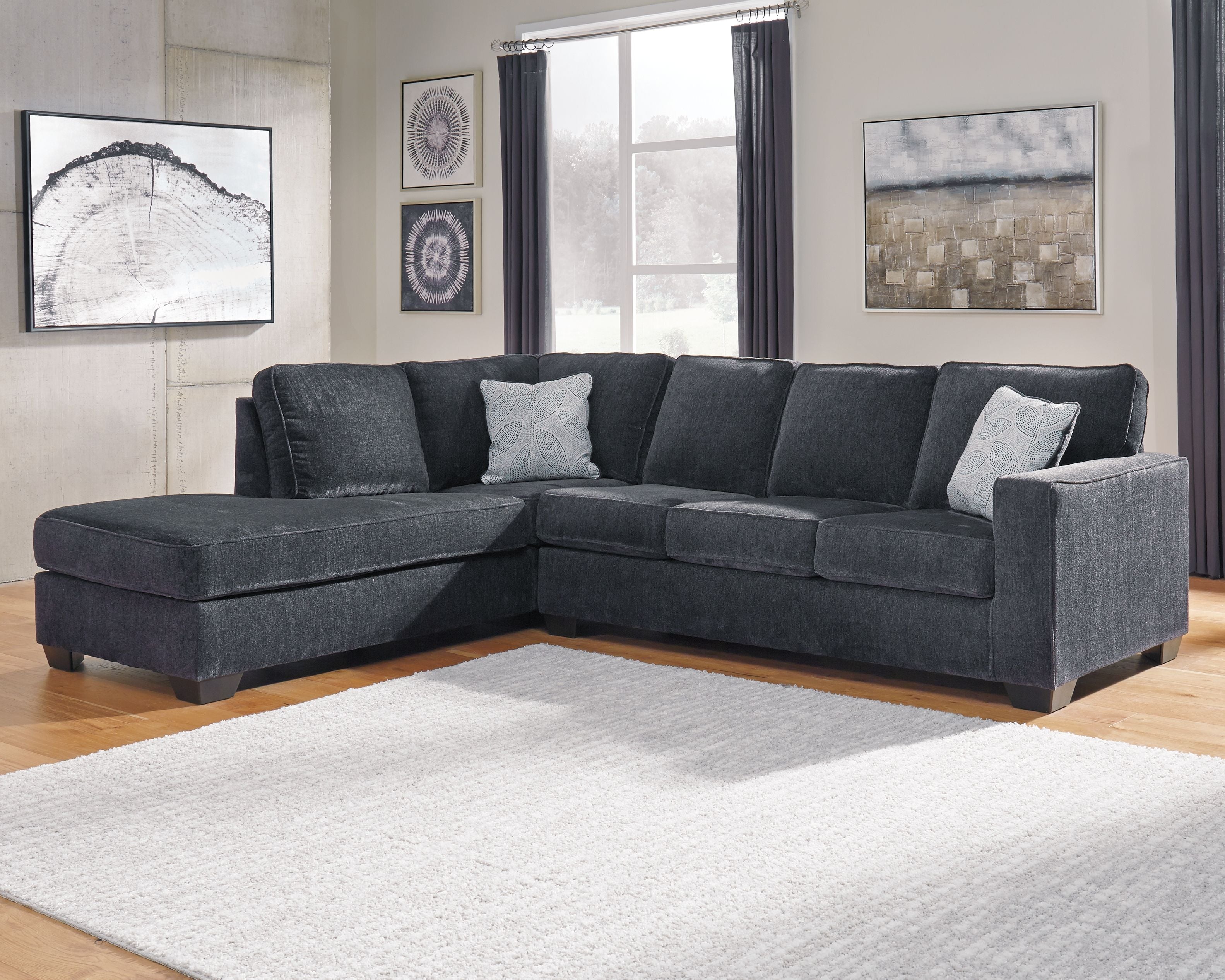 Altari 2-Piece L Shaped Sectional with Chaise-Stationary Sectionals-American Furniture Outlet