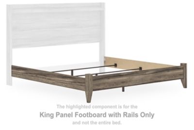 Elbrim - Brown - King Panel Footboard With Rails