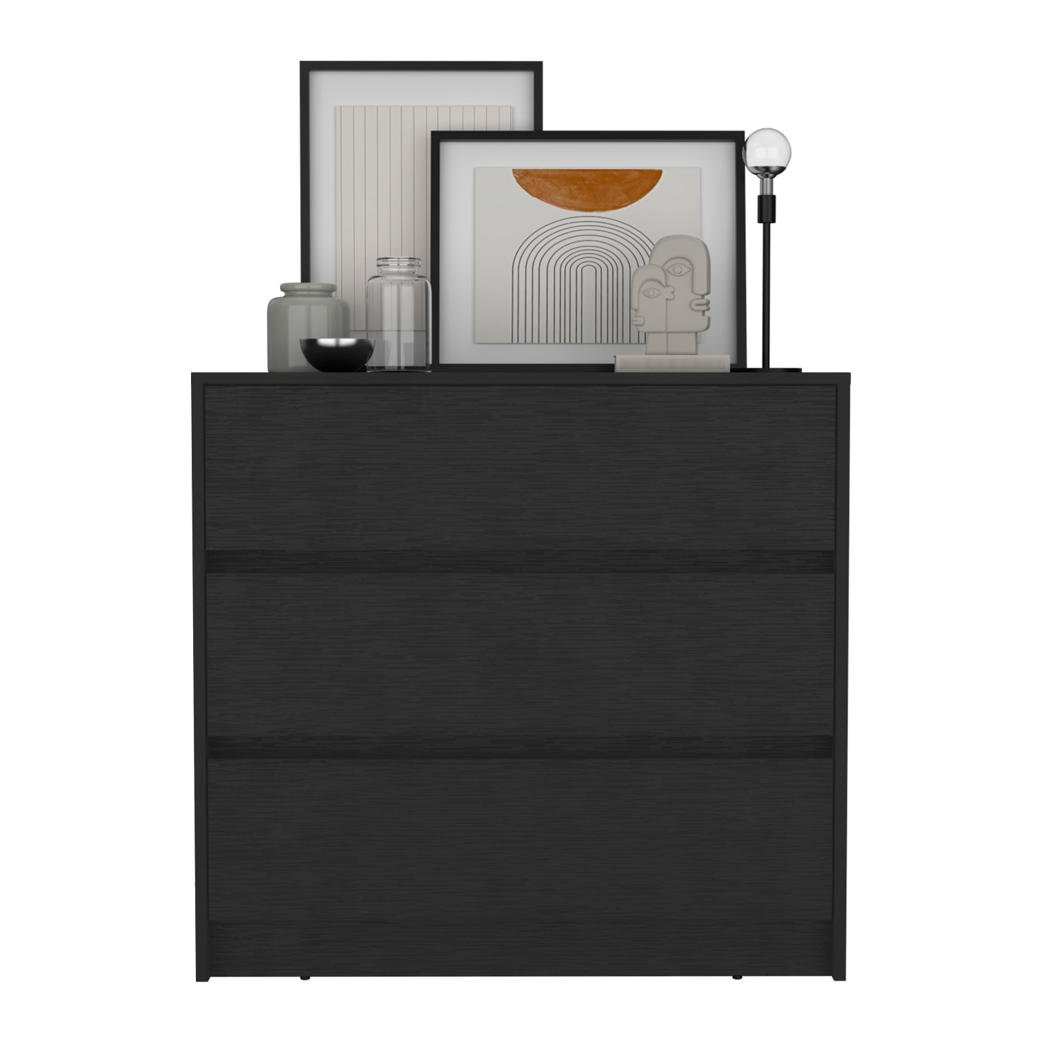 Black Dresser with 3 Drawers - 31"H