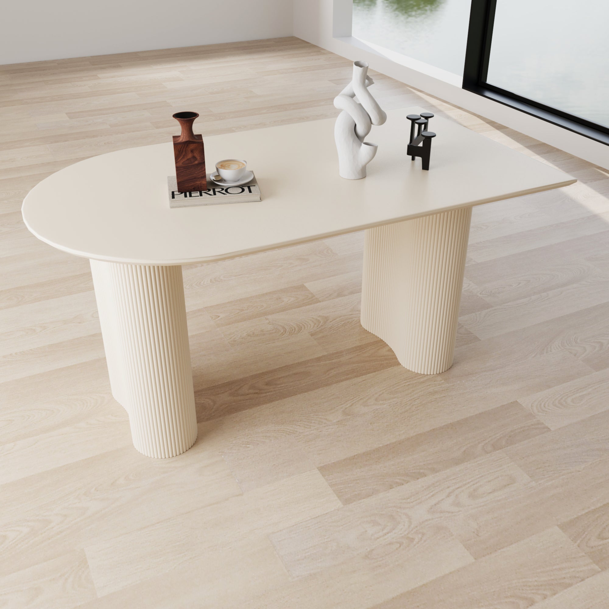 Medieval Modern Cream Dining Set (4 Chairs)