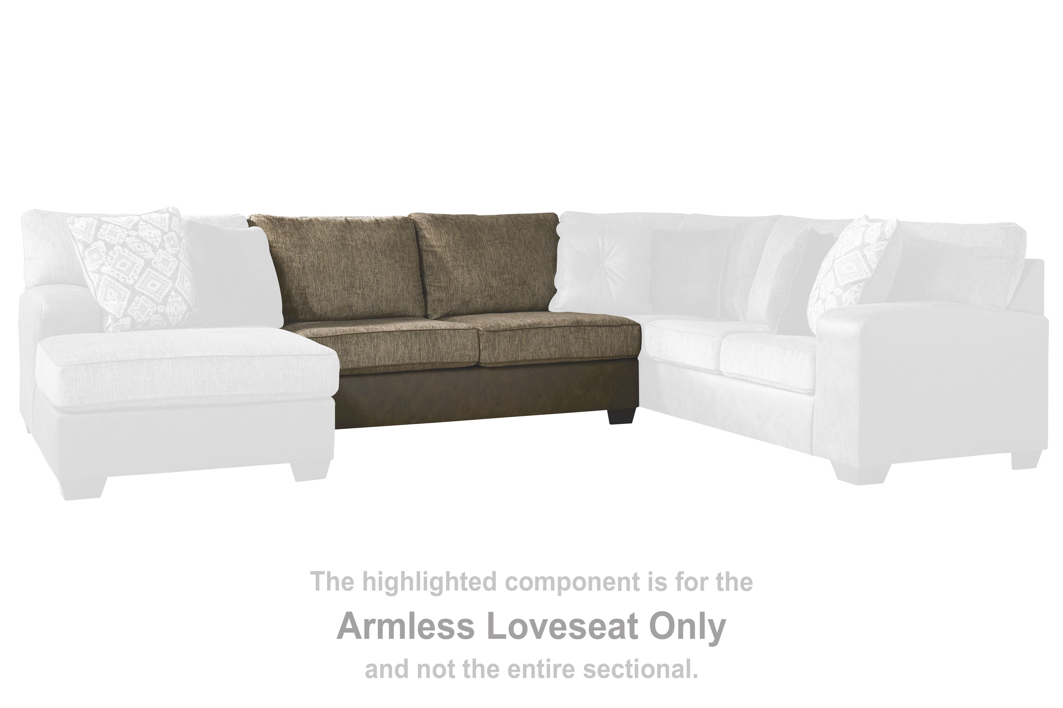 Abalone - Chocolate - Armless Loveseat