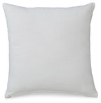 White square pillow cover with simple stitched edges