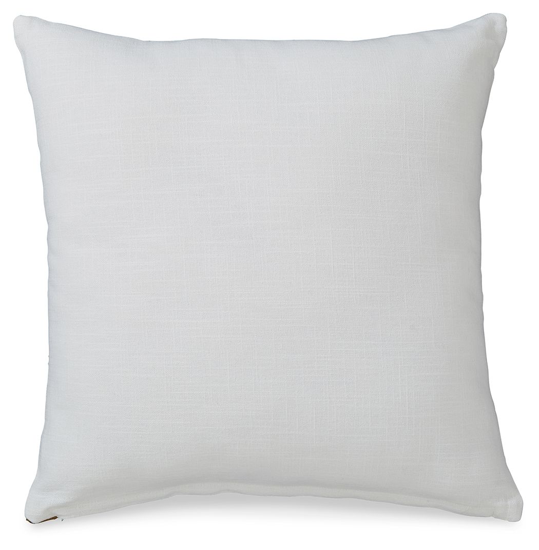 White square decorative pillow with smooth textured fabric