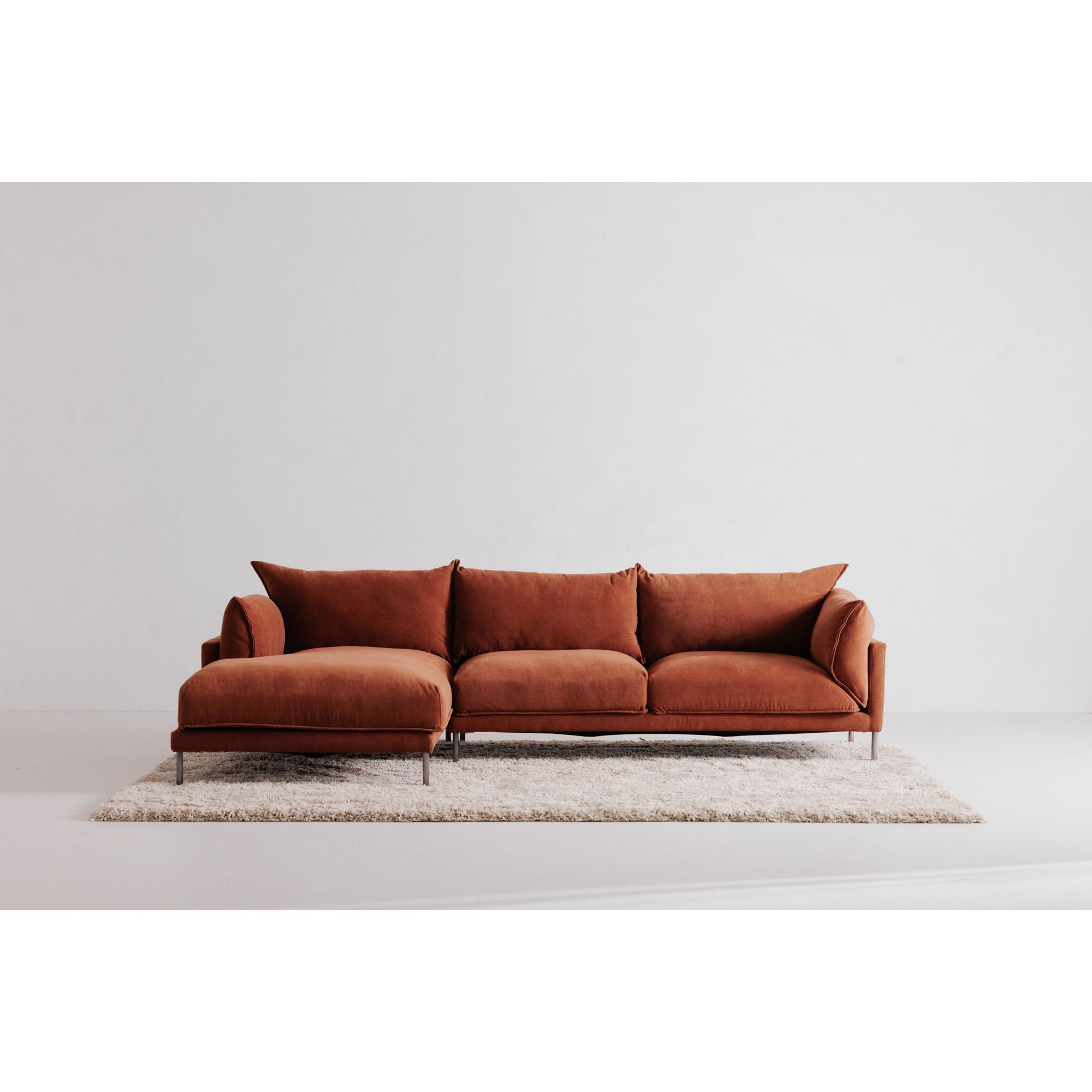 Jamara L-Sectional - Auburn Red - Modern Comfort-Stationary Sectionals-American Furniture Outlet
