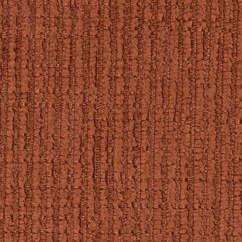 Rust-brown fabric texture for upholstered ottoman seat and lid.