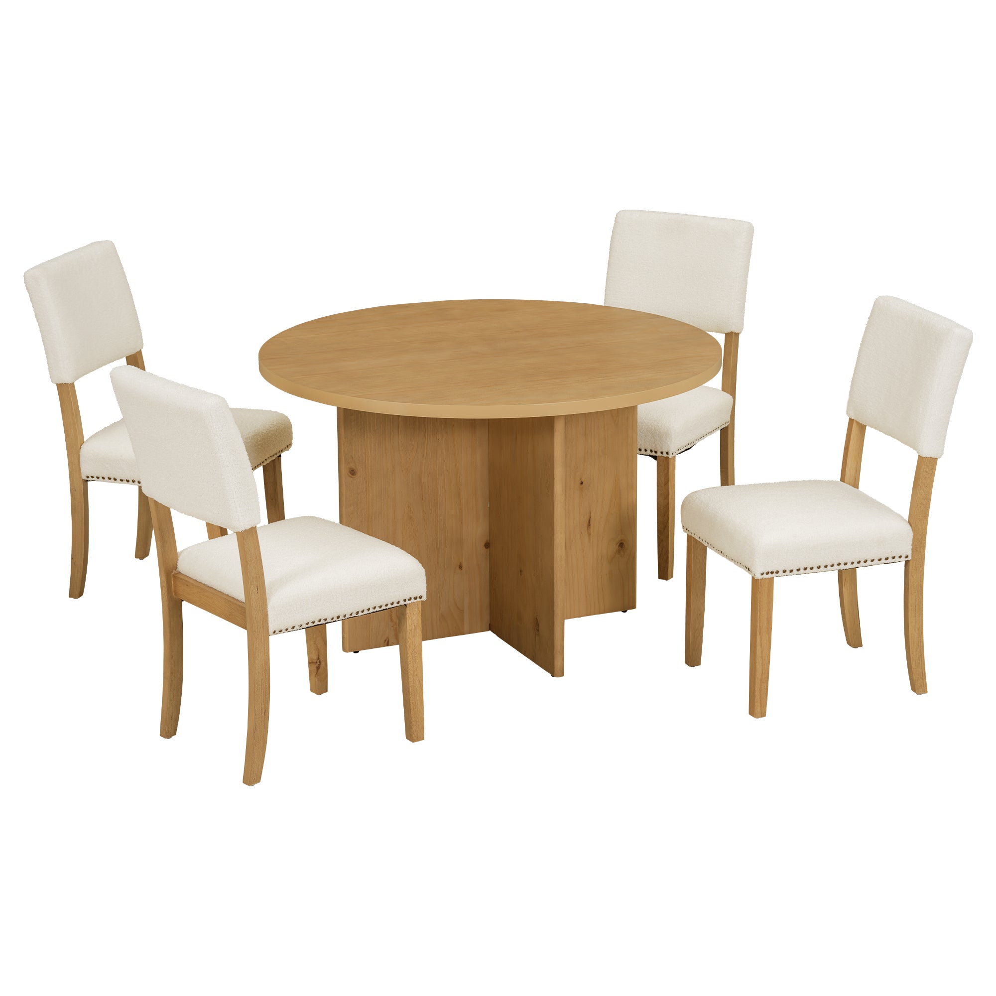 5-Piece Round Dining Table Set