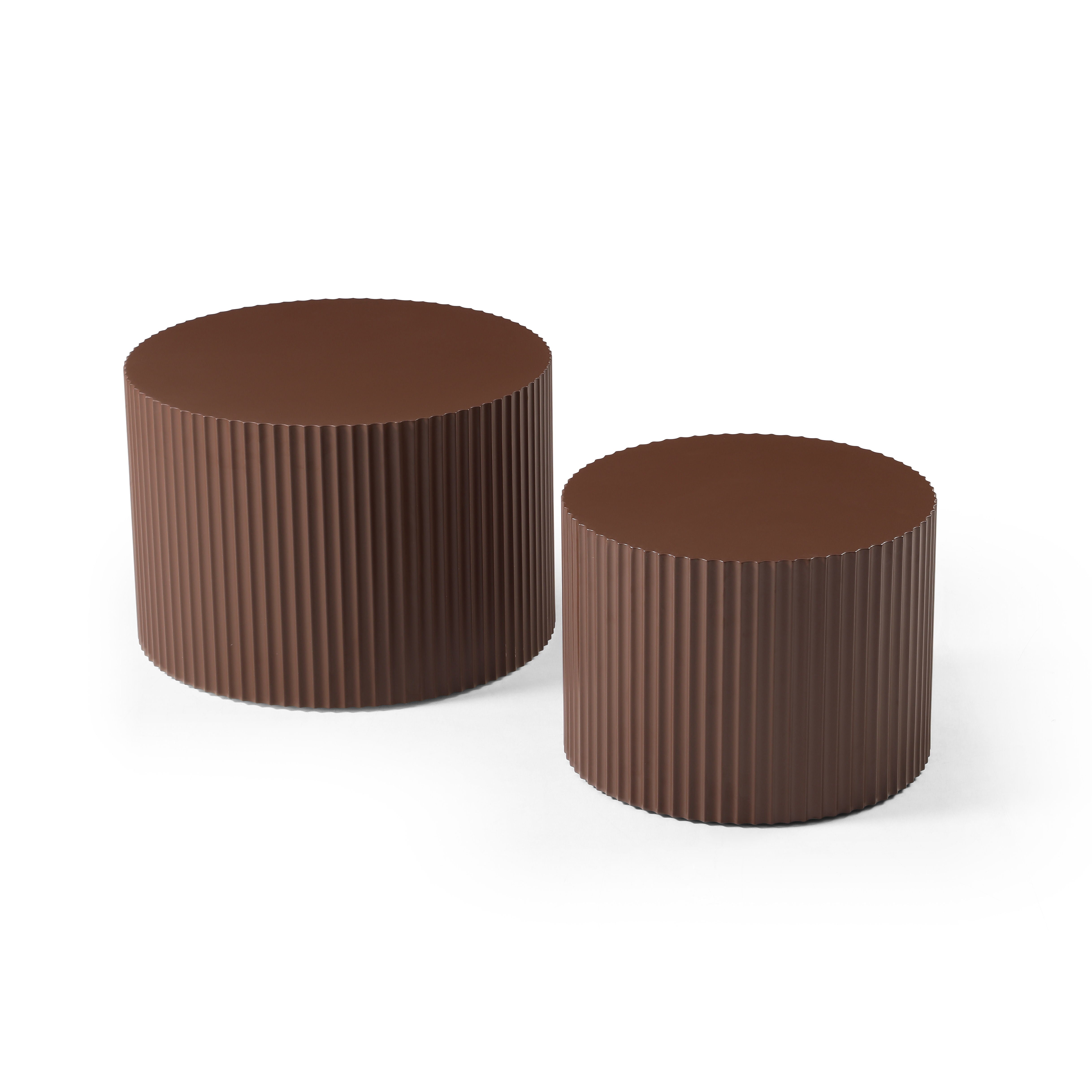 Nesting Table (Set of 2) Coffee Table Set For Living Room / Leisure Area, Brown