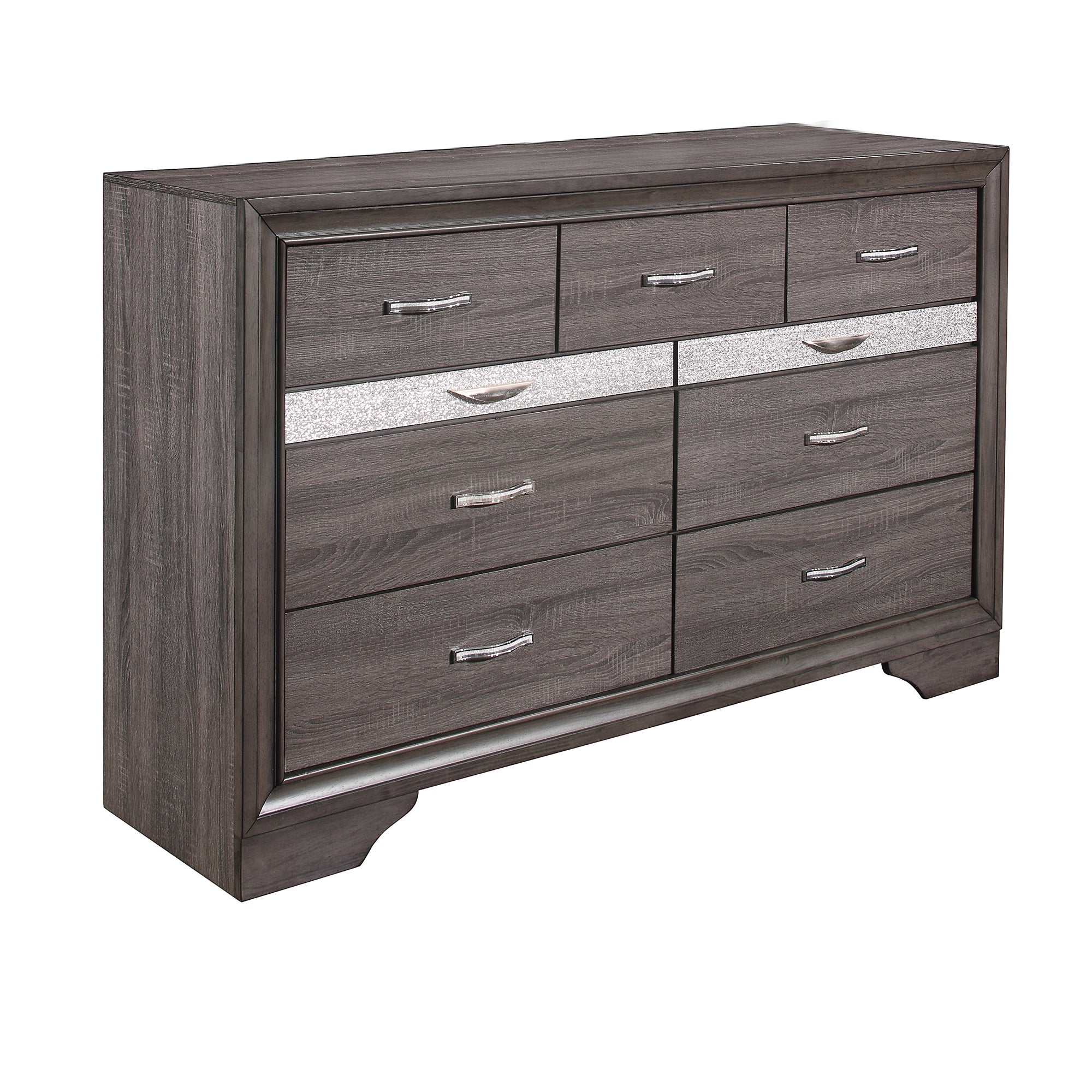 Ryder Sparkle Modern Grey Dresser | Jewelry & 9 Drawers