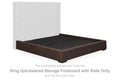 Lavernty - King Upholstered Storage Footboard/Rails - Coffee