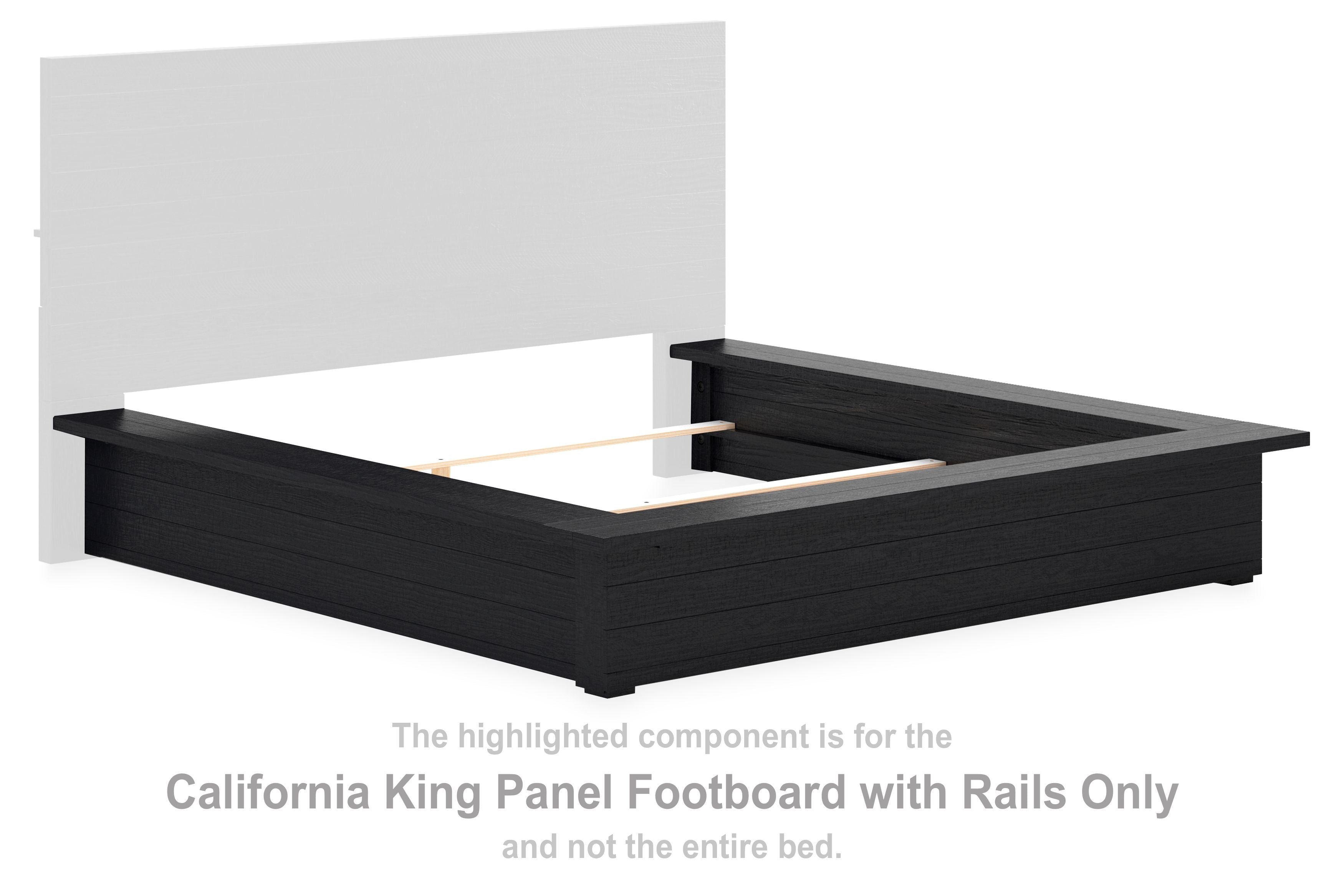 Londer - Black - Cal King Panel Footboard/Rails