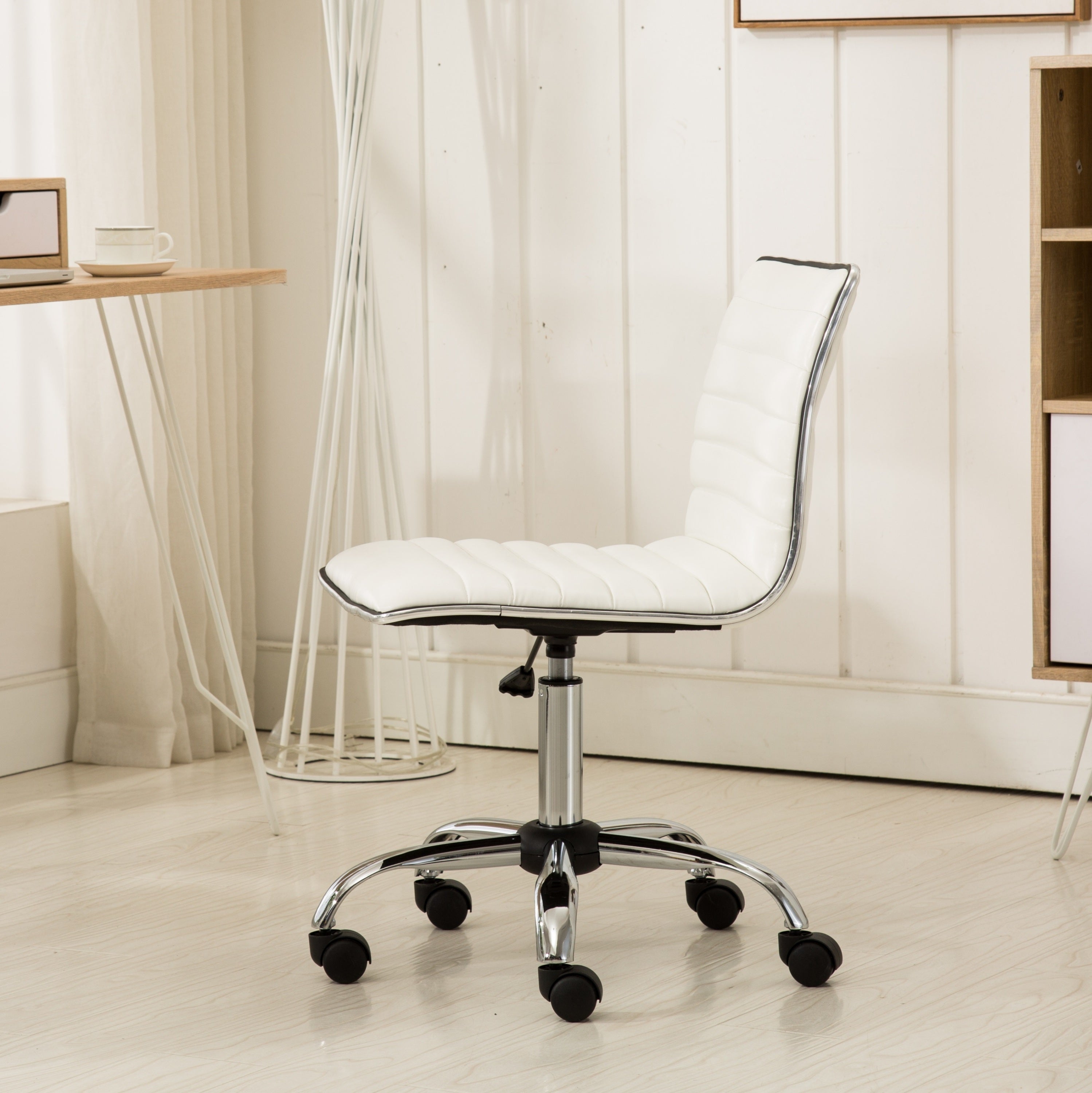 Fremo Chromel Adjustable Air Lift Office Chair- White