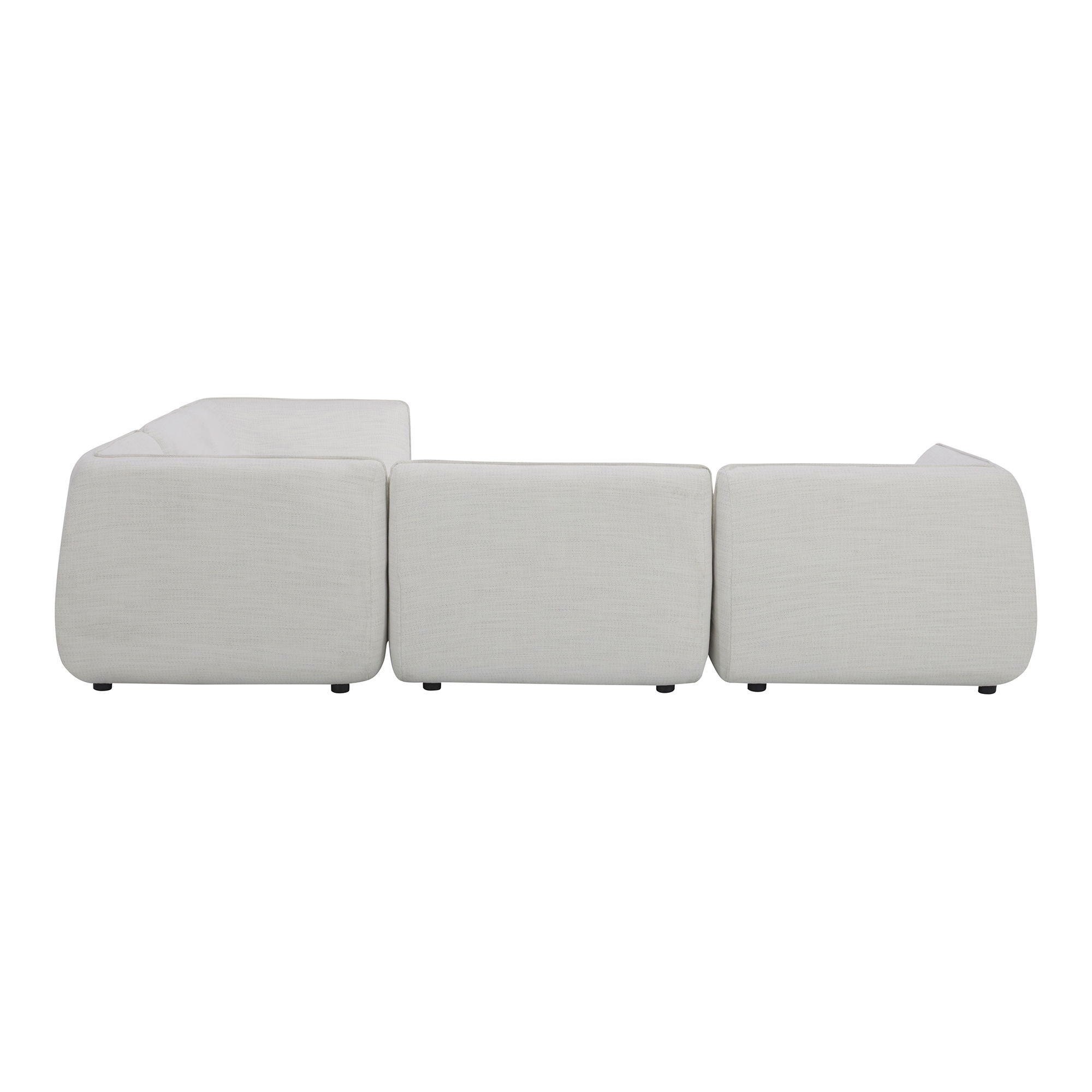 Zeppelin Classic White Modular L-Sectional - Modern Comfort-Stationary Sectionals-American Furniture Outlet