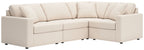 Oyster sectional sofa with corner and multiple seat cushions