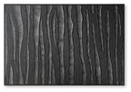 Rectangular wall art featuring dark gray vertical striations, black frame