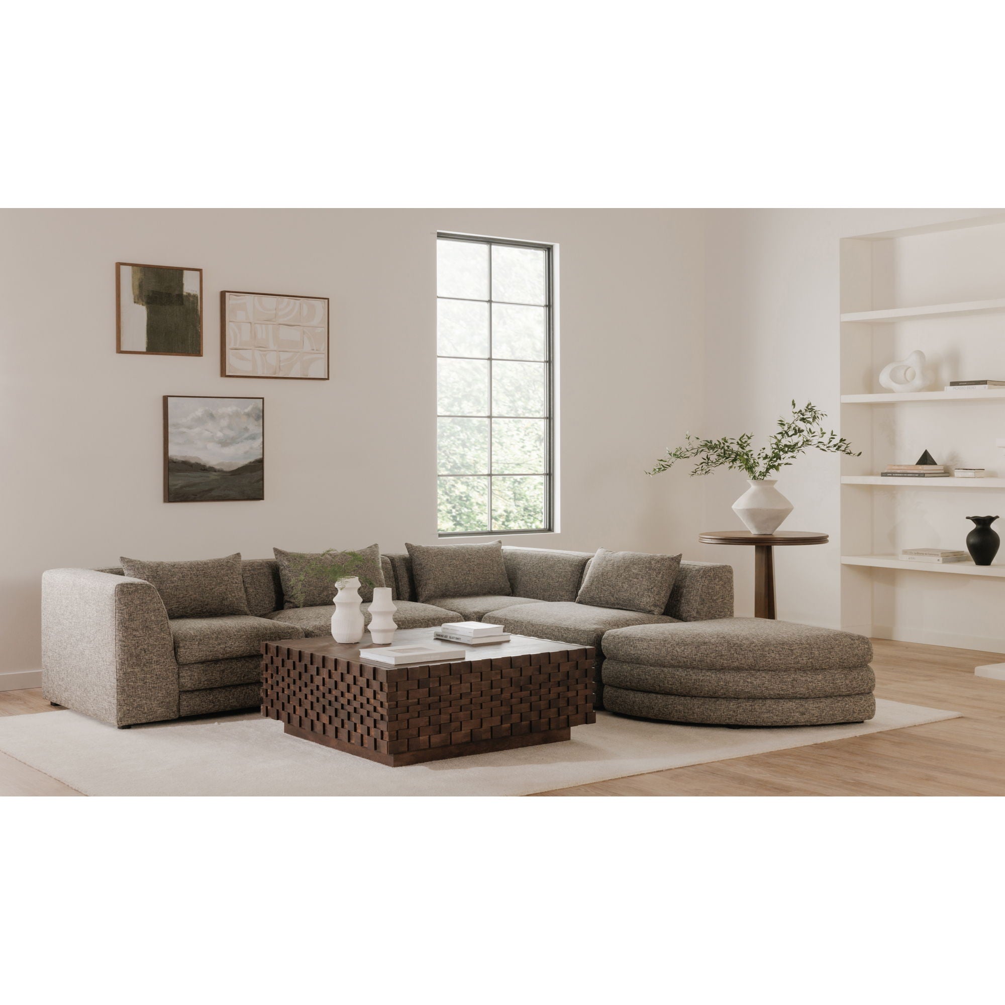 Lowtide - Alcove Modular Configuration - Surie Shadow-Stationary Sectionals-American Furniture Outlet