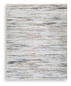 Nace rug with light cream and gray distressed stripe pattern