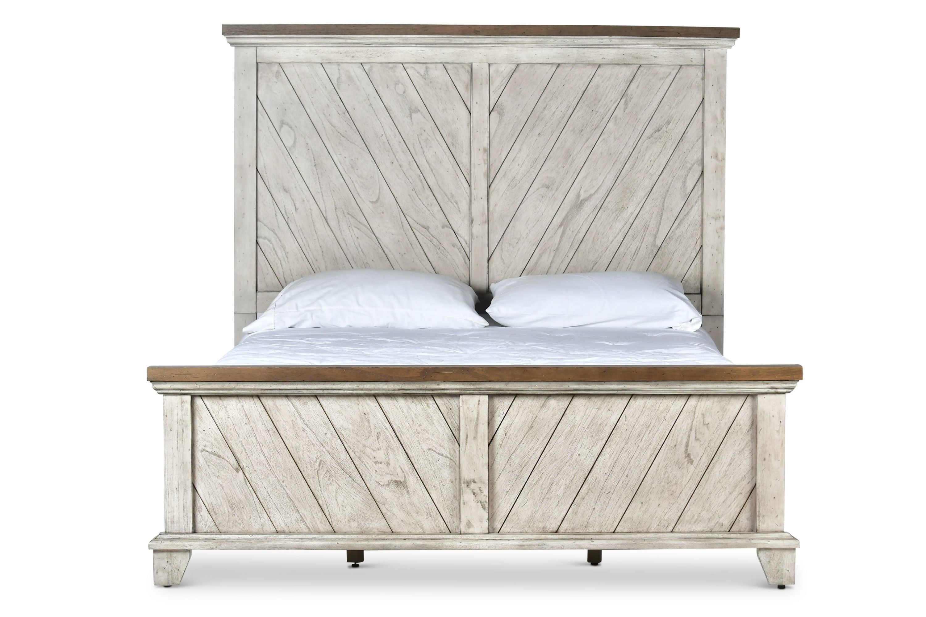 Bear Creek Queen Bed: Whitewashed Gray