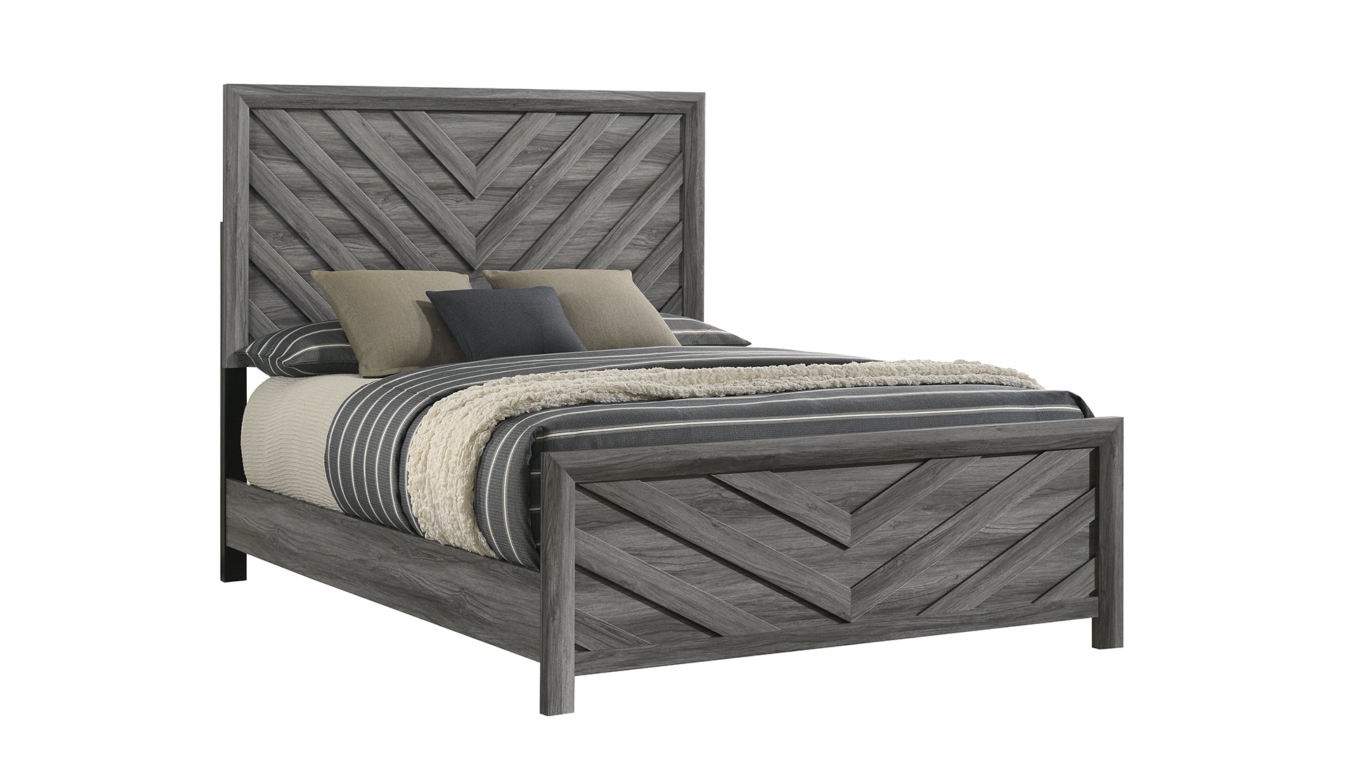 Denver Modern Gray Wood Queen Bed | Modern Style, NJ Stock