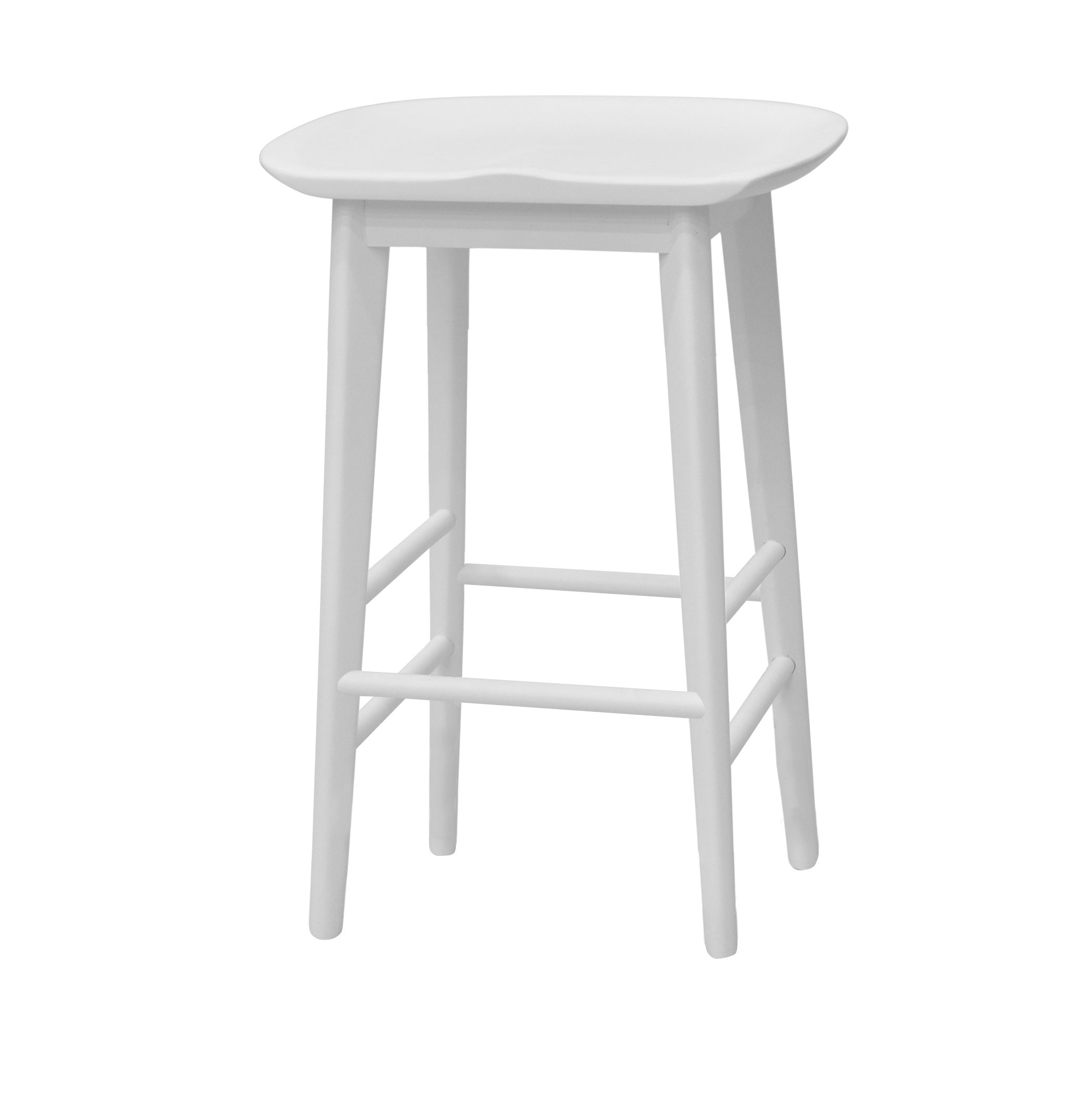 Hilton White Counter Stool (24" Seat Height)