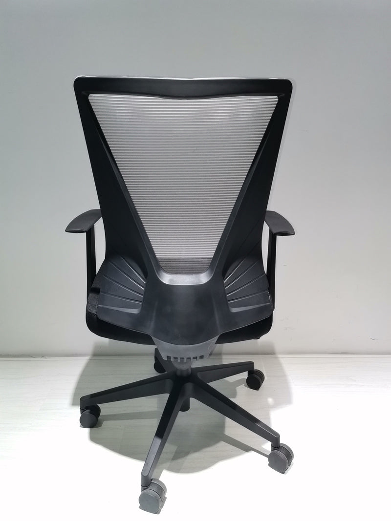 Cox Office Chair - Fixed Armrest - Black & Smoke