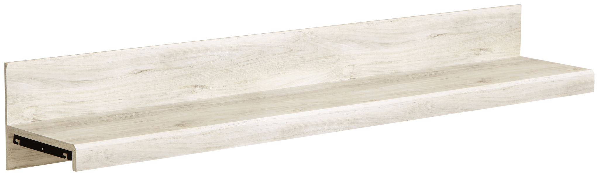 Beige fireplace mantel shelf with metal support brackets