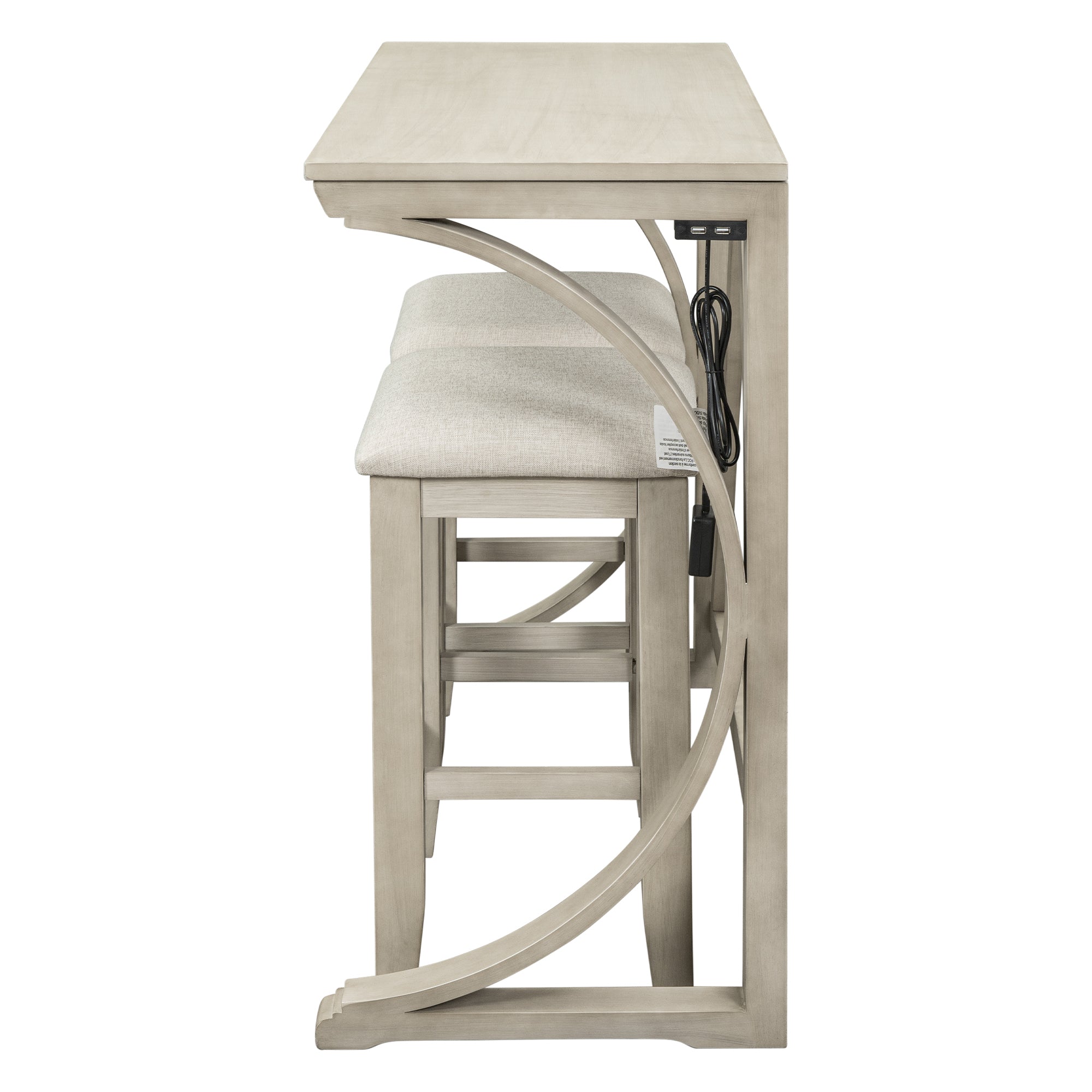 Farmhouse Counter Height Dining Set, 3-Piece
