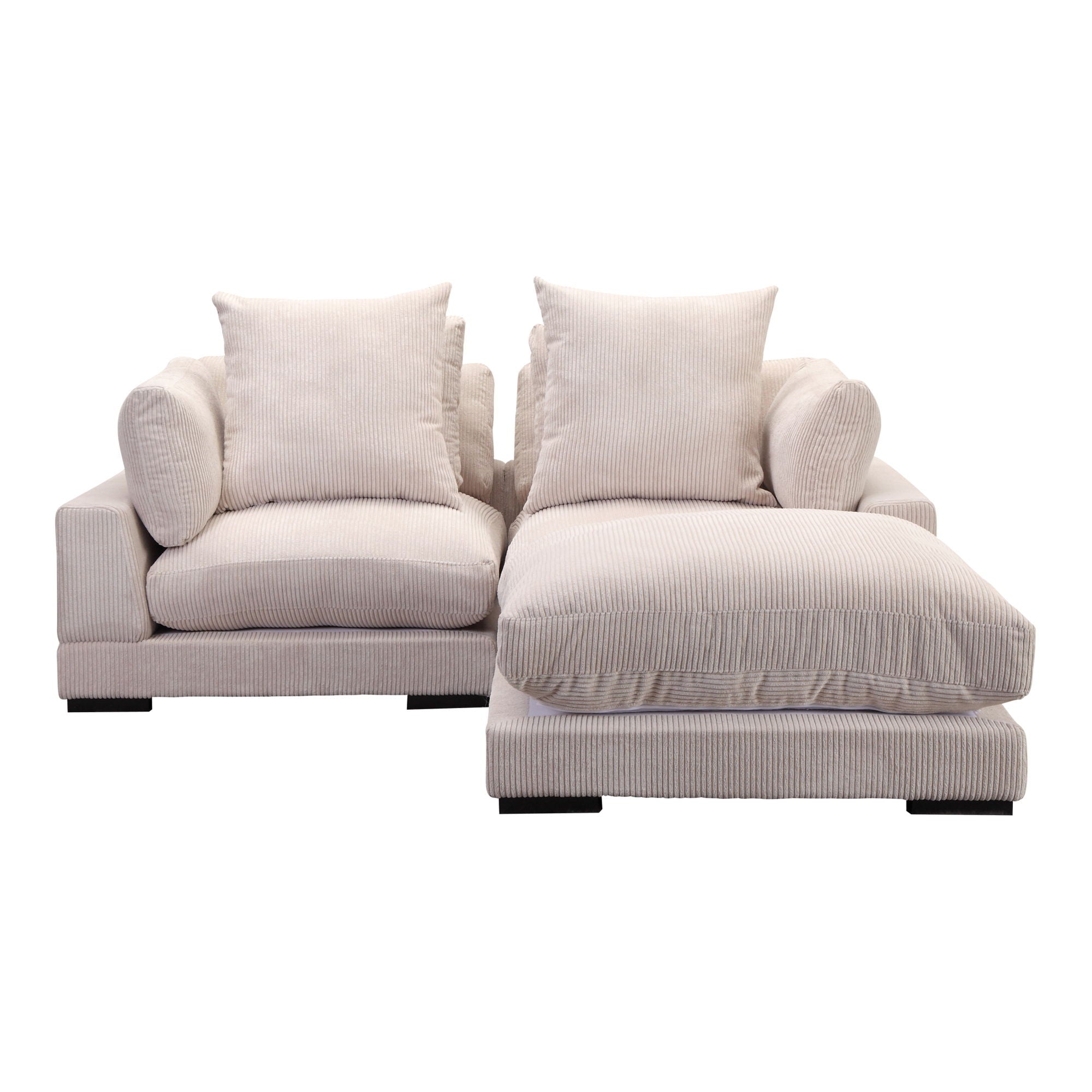 Tumble White Corduroy Modular Sectional-Stationary Sectionals-American Furniture Outlet