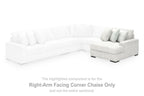 Light gray right-arm corner chaise sofa with ribbed upholstery