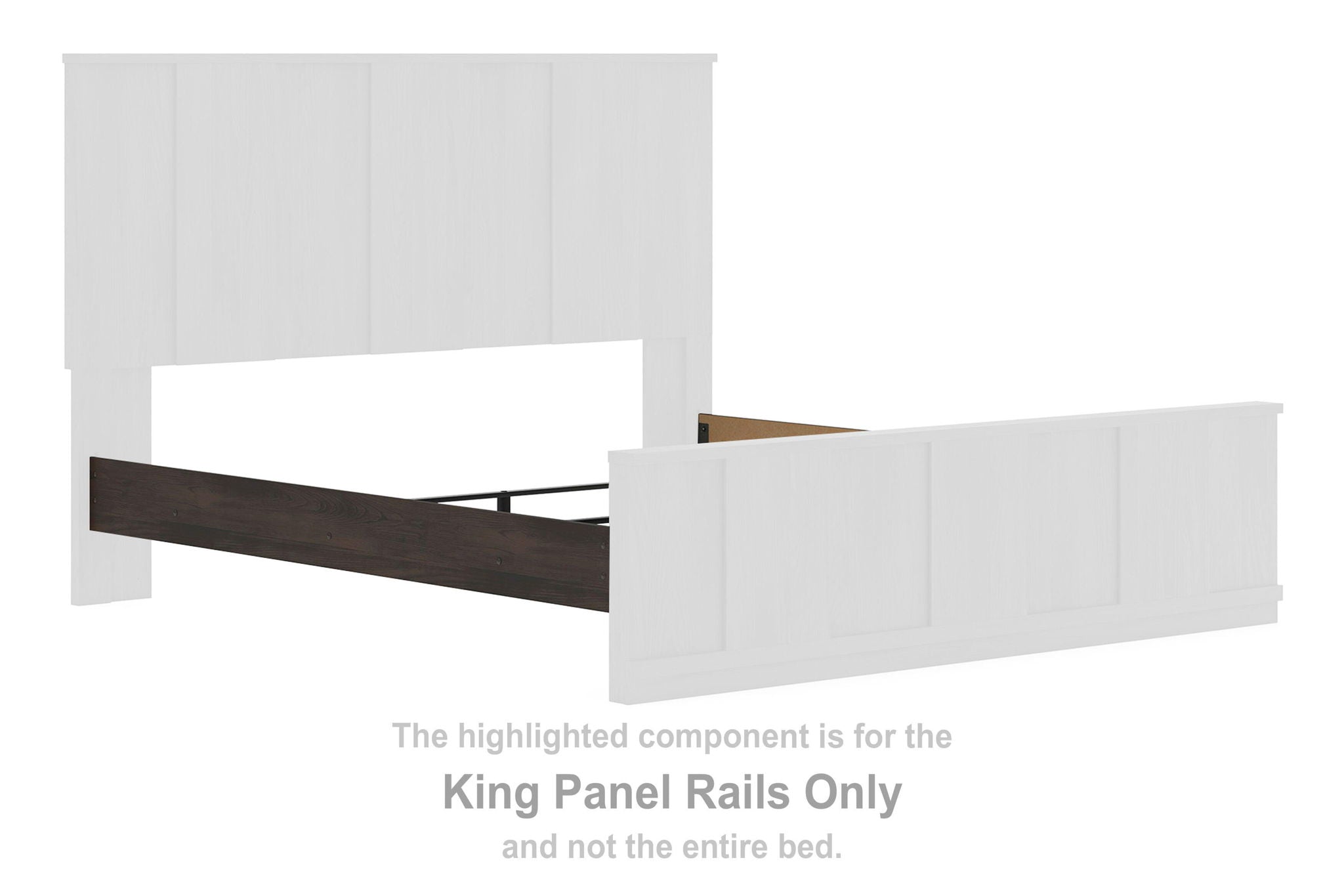 Dark brown panel rails for king panel system