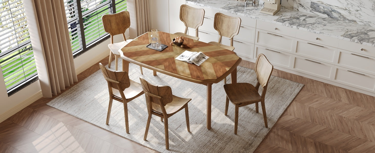 Vintage 7-Pc Dining Set, Brown