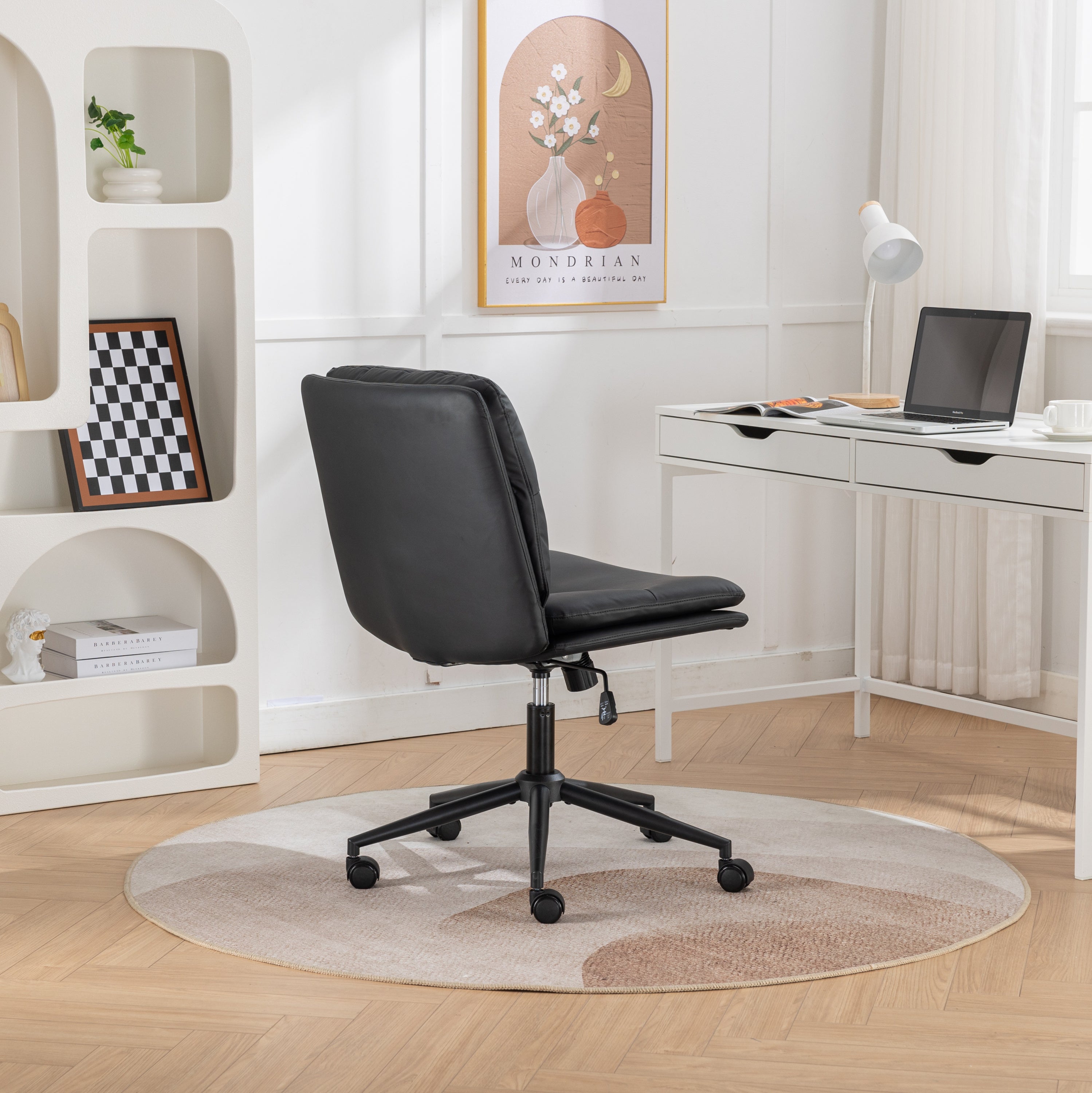 Bizerte Adjustable Swivel Criss-Cross Chair- Black