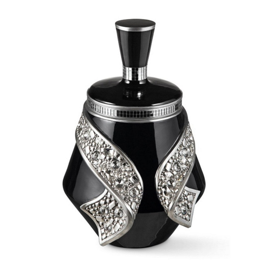 Stelaire Decorative Jewelry Box, 14" Tall, Black/Silver