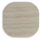 Beige round tabletop with smooth stone-like finish