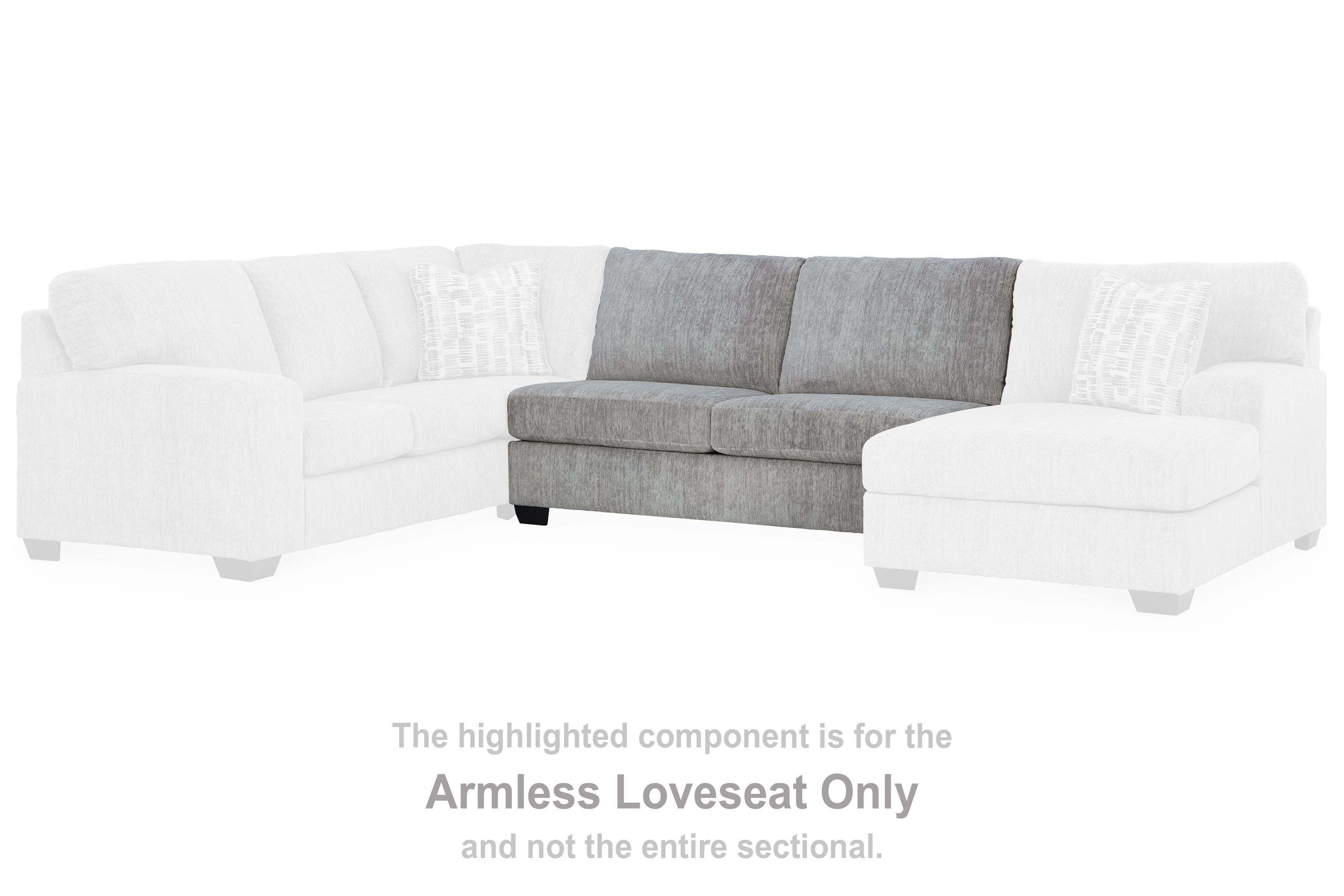 Pembrey - Pewter - Armless Loveseat