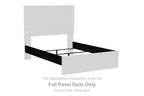 Charcoal full panel rails with slotted crossbar for bed frame
