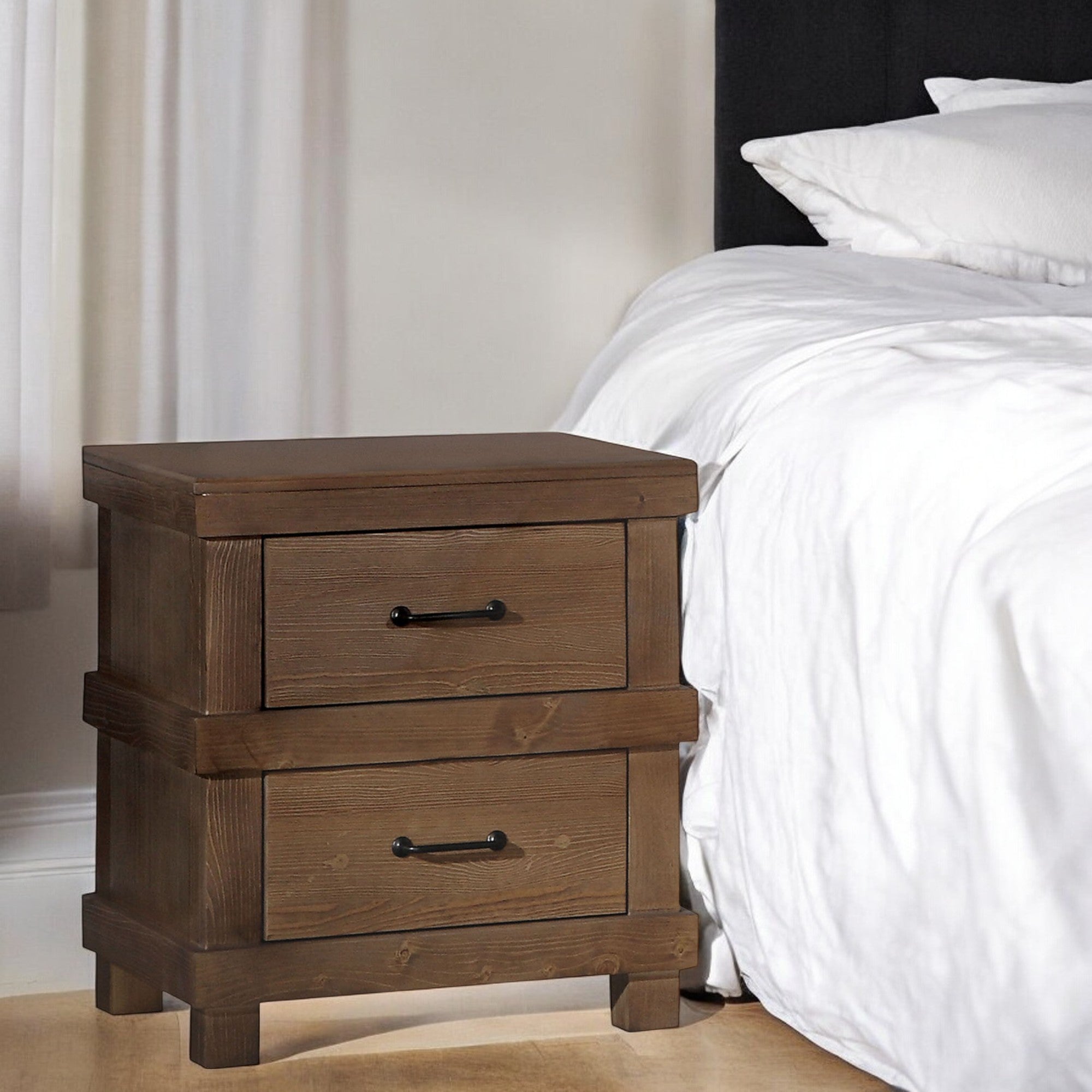 Adams Antique Oak Nightstand: Bedroom Furniture