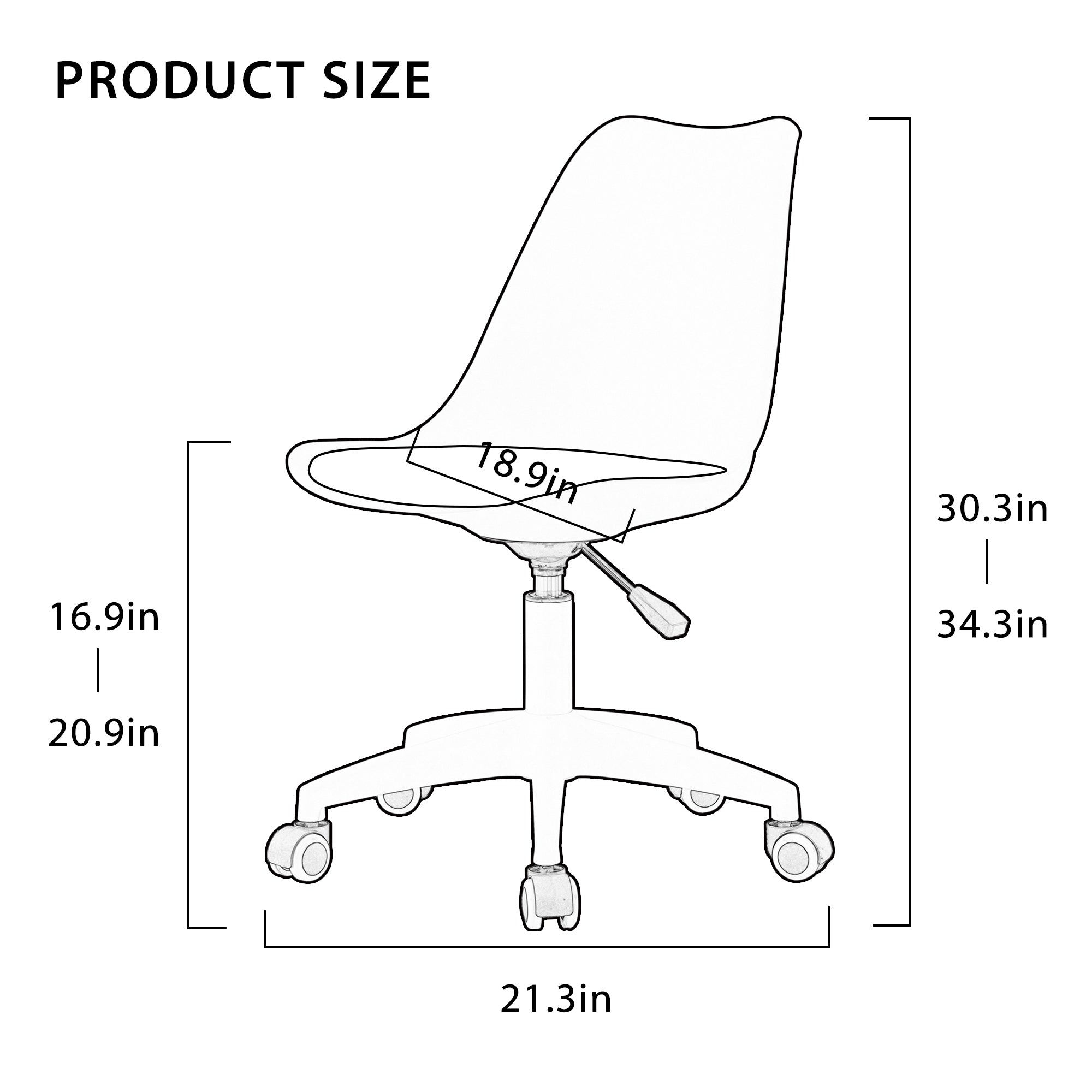 Modern Home Office Desk Chair, Adjustable 360° Swivel