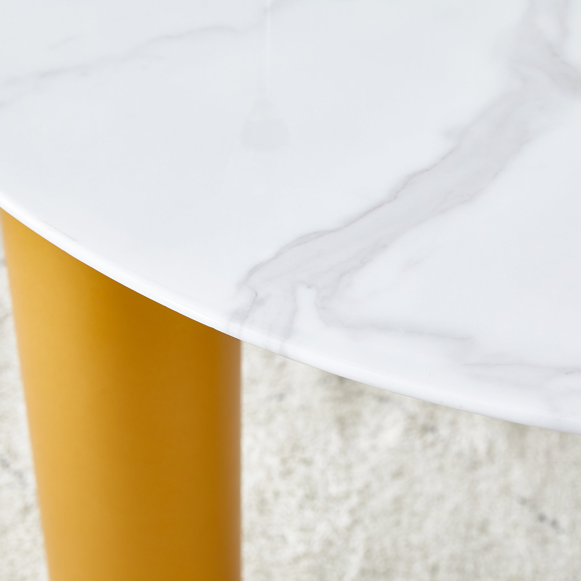 Round Marble Dining Table & Chairs Set (Gold)